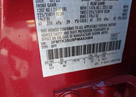 2023 Ford Mustang Mach-E Premium from USA, damaged, VIN 3FMTK3SU9PMA63464